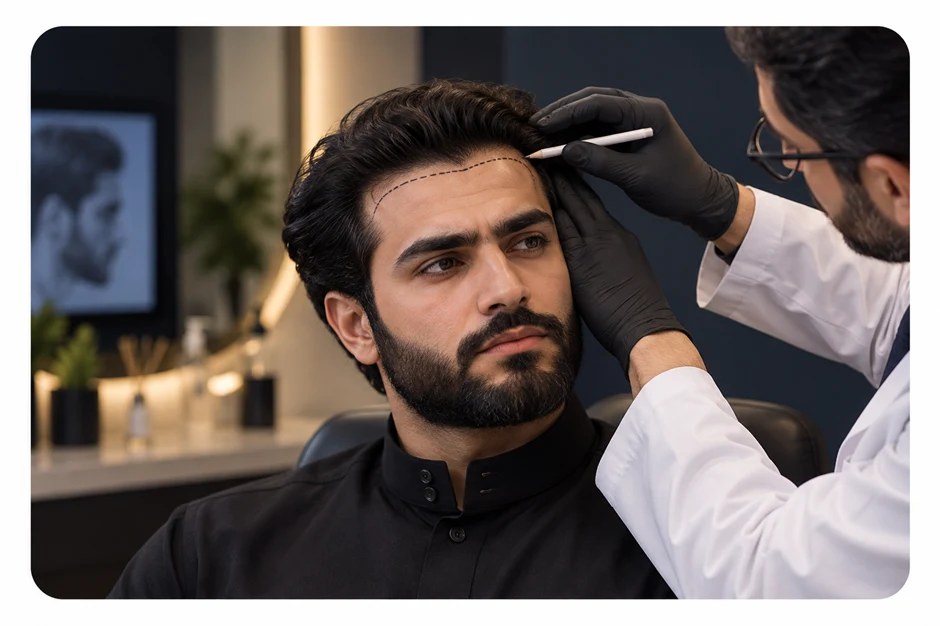زراعة الشعر للرجال — استعادة خط الشعر الطبيعي